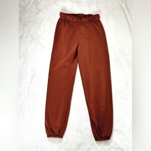 Sweatpants Lounge Pants‎ Joggers Elastic Waist Casual Comfy Brown Size M